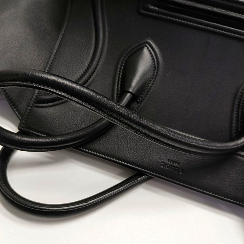 CELINE PHANTOM 黑色牛皮編織手提包-8