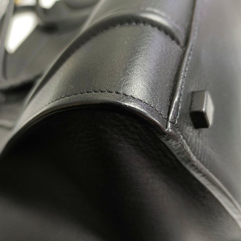 CELINE PHANTOM 黑色牛皮編織手提包-12