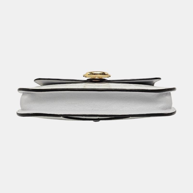 Chloé Tess 小號 藍灰色牛皮鱷魚紋圓環肩背包斜背包-5