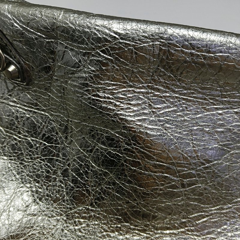 BALENCIAGA 銀色羊皮肩背包 斜背包 銀色五金 可拆卸肩帶-9