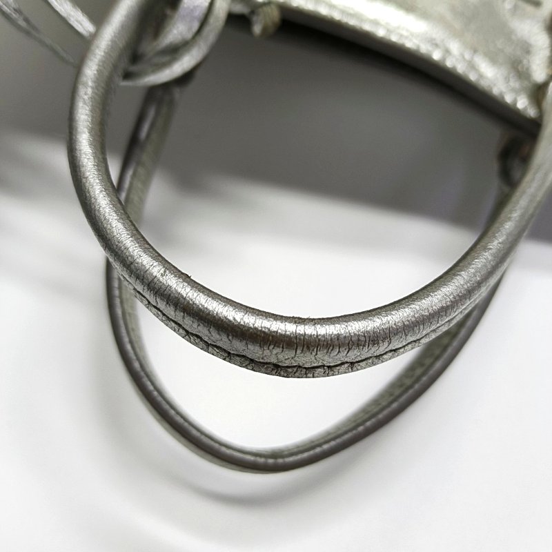 BALENCIAGA 銀色羊皮肩背包 斜背包 銀色五金 可拆卸肩帶-12