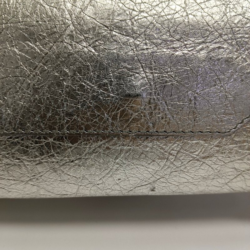 BALENCIAGA 銀色羊皮肩背包 斜背包 銀色五金 可拆卸肩帶-17