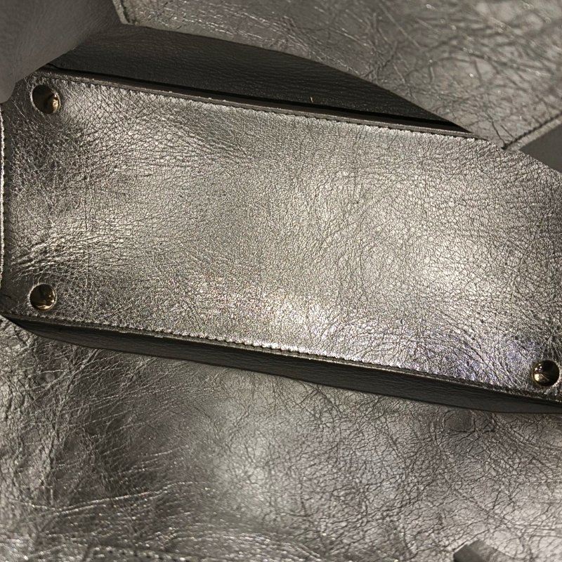 BALENCIAGA 銀色羊皮肩背包 斜背包 銀色五金 可拆卸肩帶-18