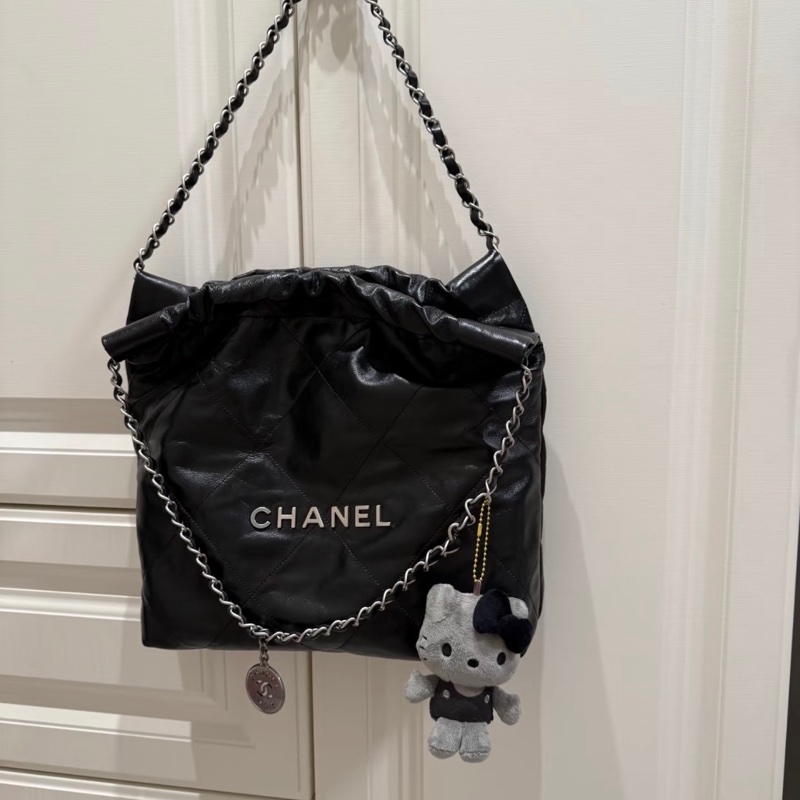 全網最低 Chanel 22bag 黑銀 小號-0