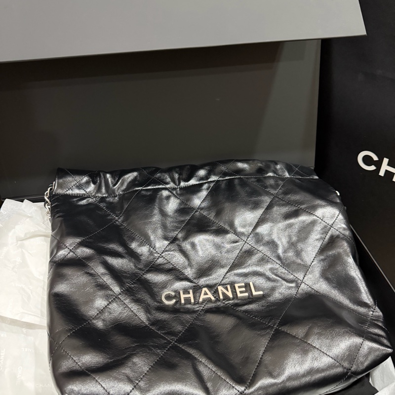 全網最低 Chanel 22bag 黑銀 小號-2