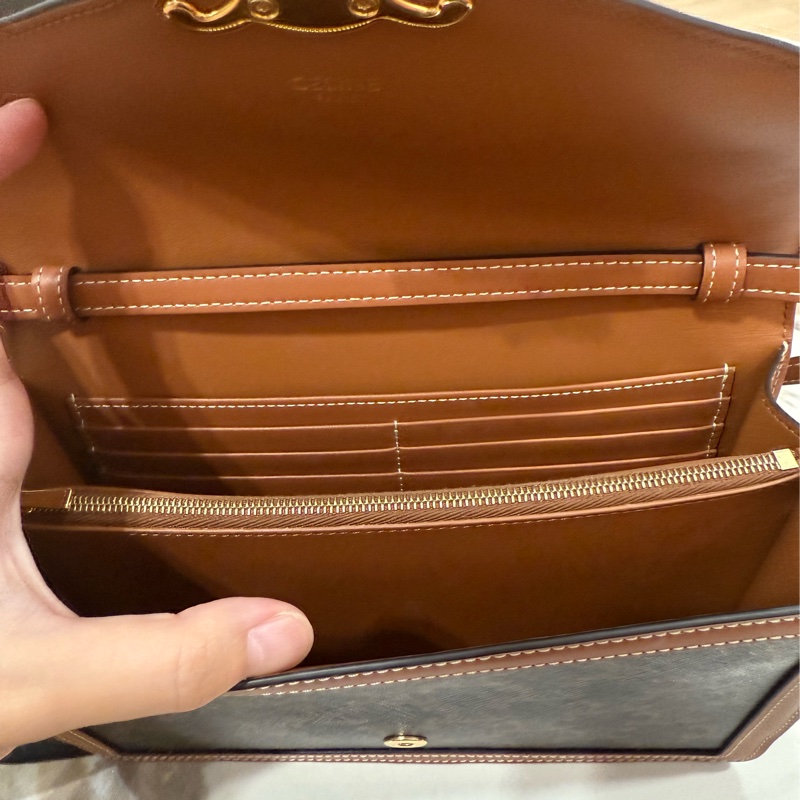 Celine (大款)經典老花信封包 Enveloppe Thriompe WOC包 肩背包-5