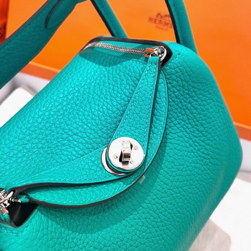 Hermes 薄荷綠色mini Lindy 斜挎手提包 U刻 TC皮-2