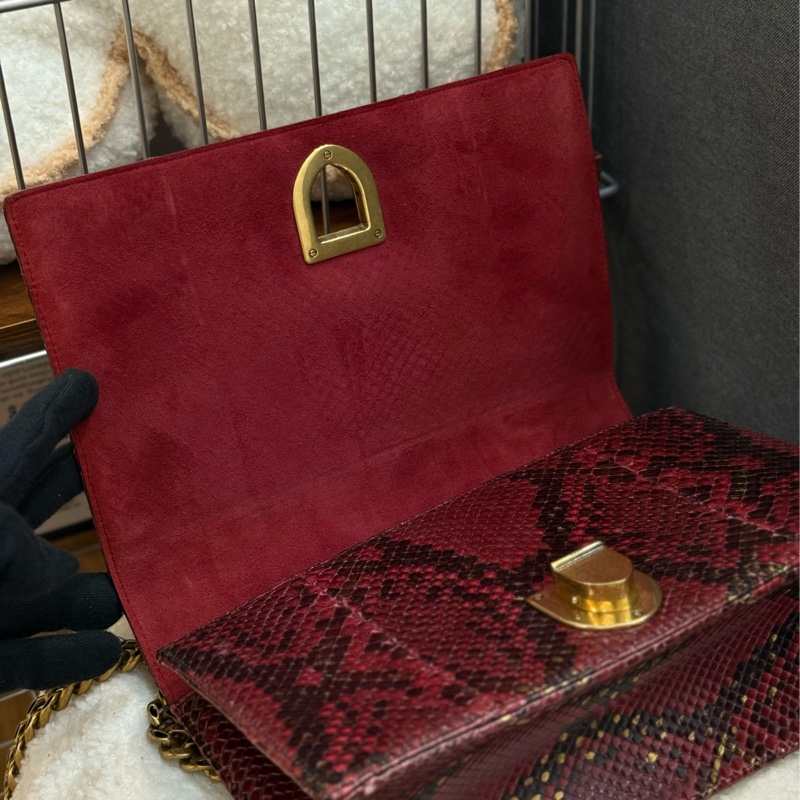 （購入價約四十萬台幣）DIOR 蟒蛇皮🐍 Diorama盾牌包-13