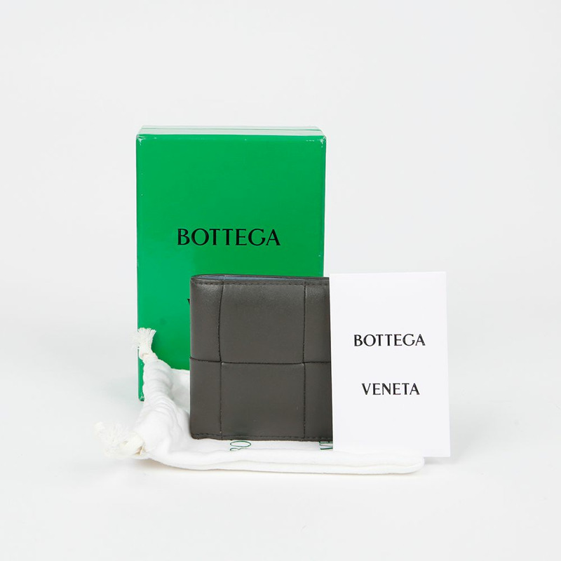 BOTTEGA VENETA 雙色卡帶折疊錢包 743004-0