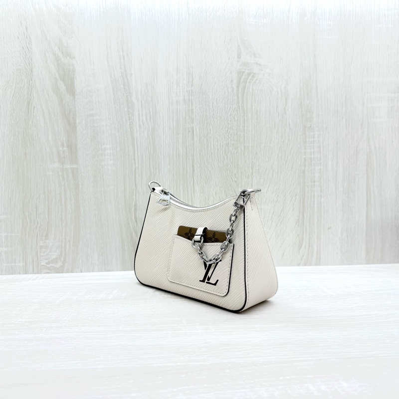LV石英白Epi Marellini銀釦肩斜背包M20999-2