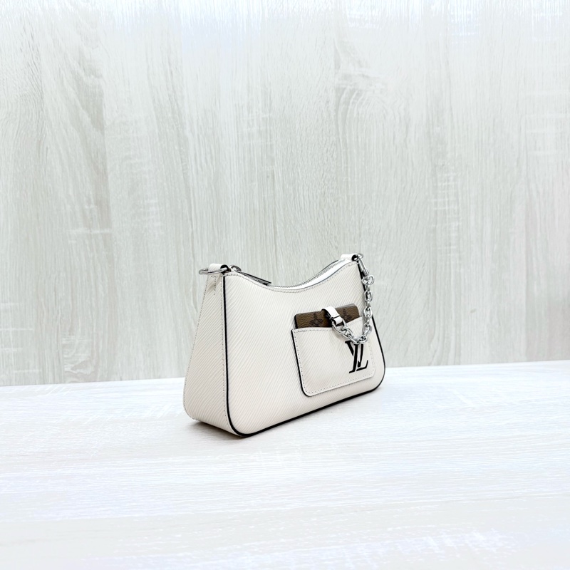 LV石英白Epi Marellini銀釦肩斜背包M20999-3