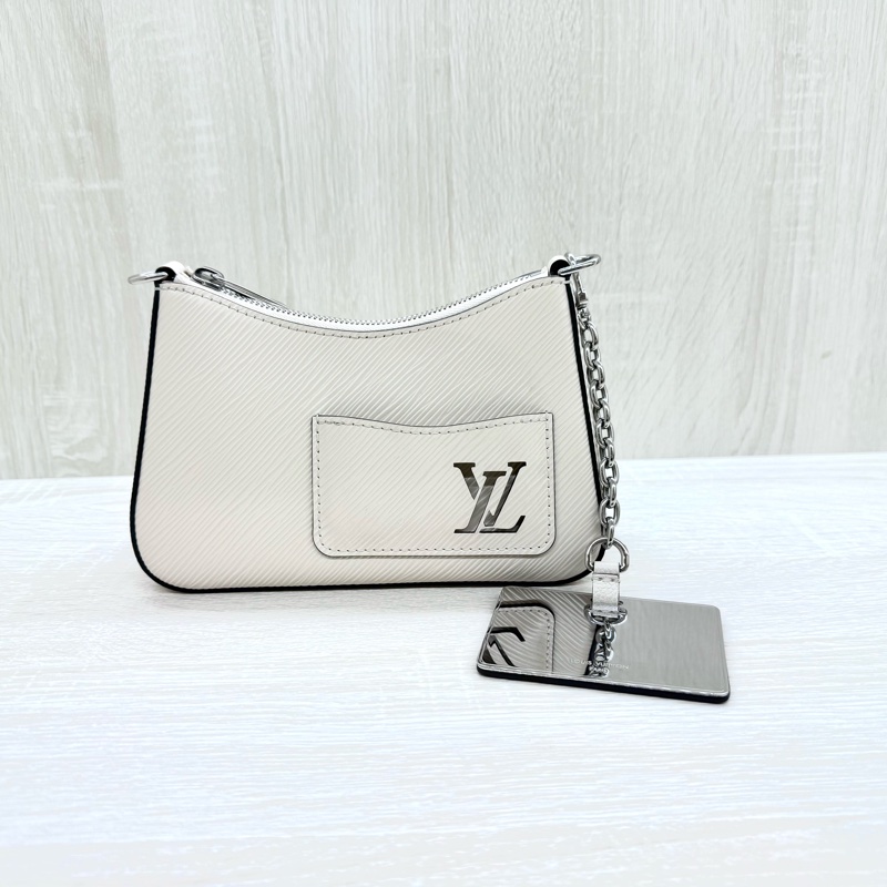 LV石英白Epi Marellini銀釦肩斜背包M20999-8