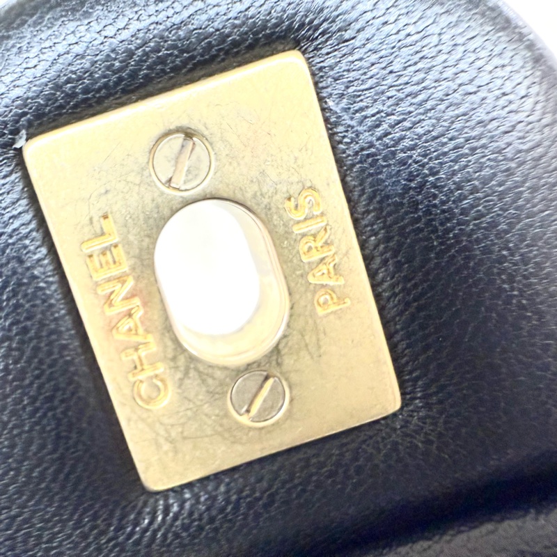 CHANEL黑金菱格羊皮金球方胖AS1786-11