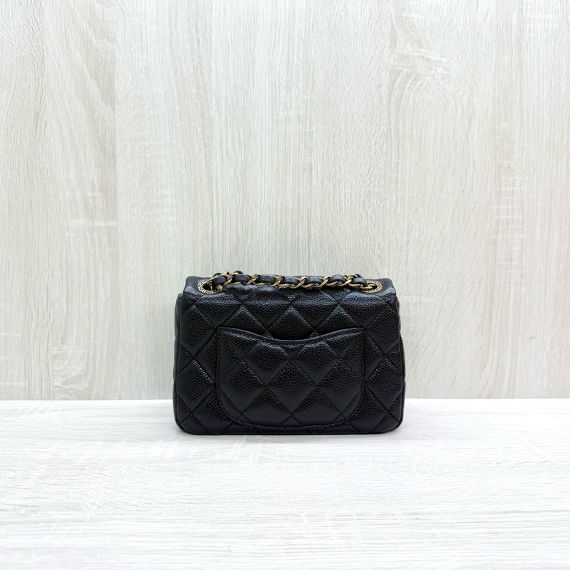 CHANEL黑金荔枝牛皮季節款方胖AS5098-1