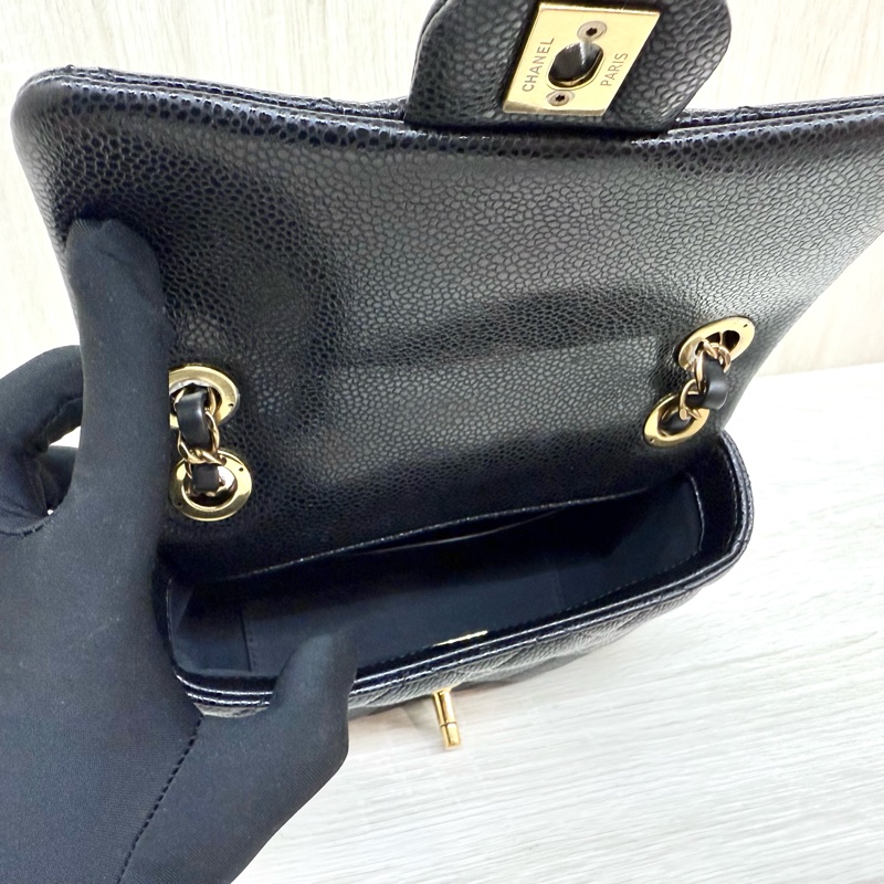 CHANEL黑金荔枝牛皮季節款方胖AS5098-12