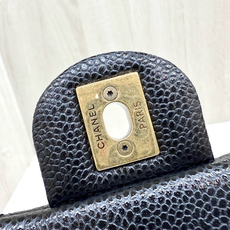 CHANEL黑金荔枝牛皮季節款方胖AS5098-17