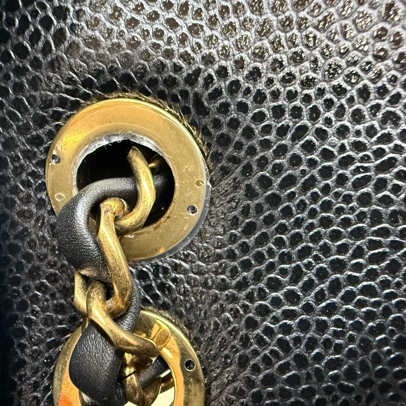 CHANEL黑金荔枝牛皮季節款方胖AS5098-19