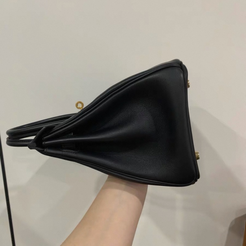 hermes愛馬仕 birkin25 黑金 Swift皮 C刻 有塵袋鎖頭鑰匙-2