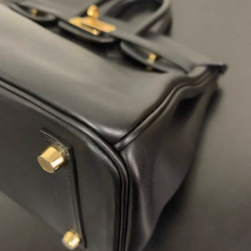 hermes愛馬仕 birkin25 黑金 Swift皮 C刻 有塵袋鎖頭鑰匙-4