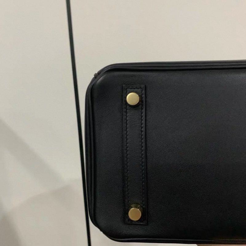 hermes愛馬仕 birkin25 黑金 Swift皮 C刻 有塵袋鎖頭鑰匙-5