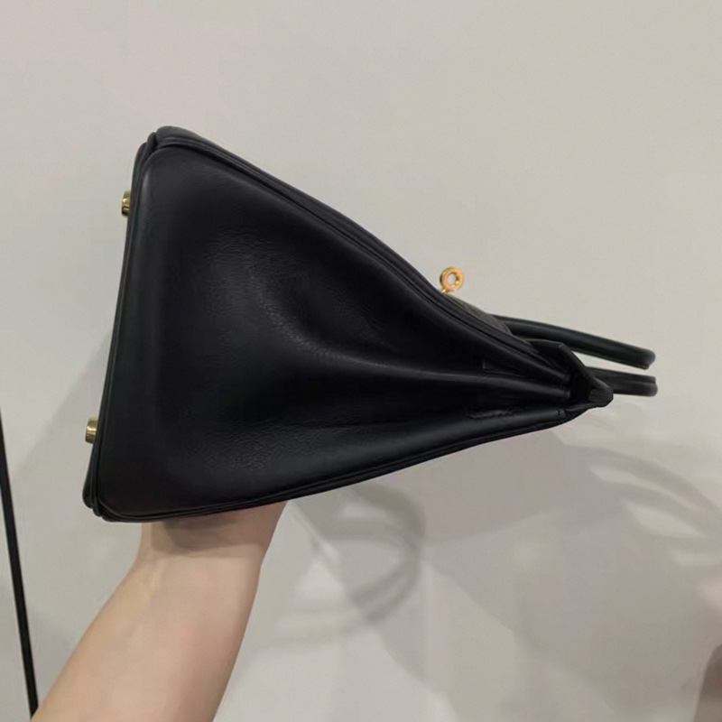 hermes愛馬仕 birkin25 黑金 Swift皮 C刻 有塵袋鎖頭鑰匙-7