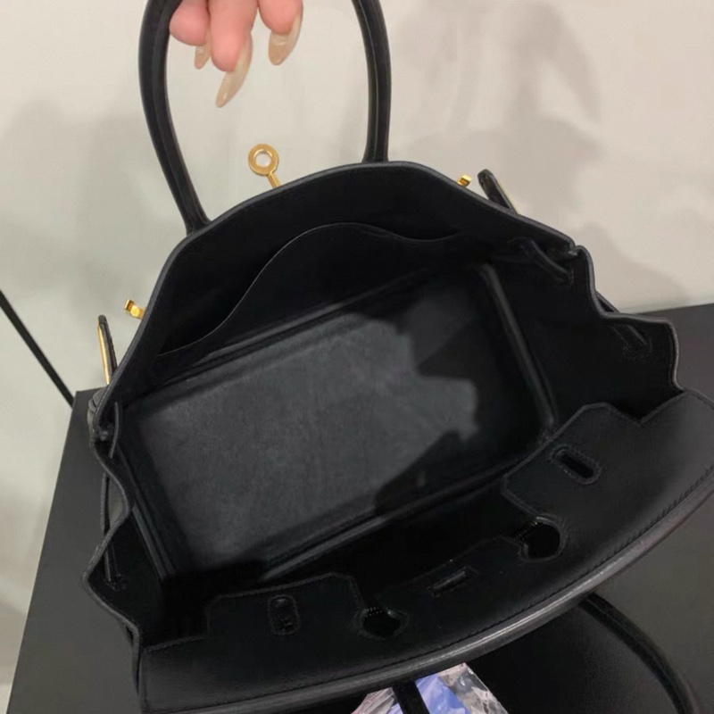 hermes愛馬仕 birkin25 黑金 Swift皮 C刻 有塵袋鎖頭鑰匙-10