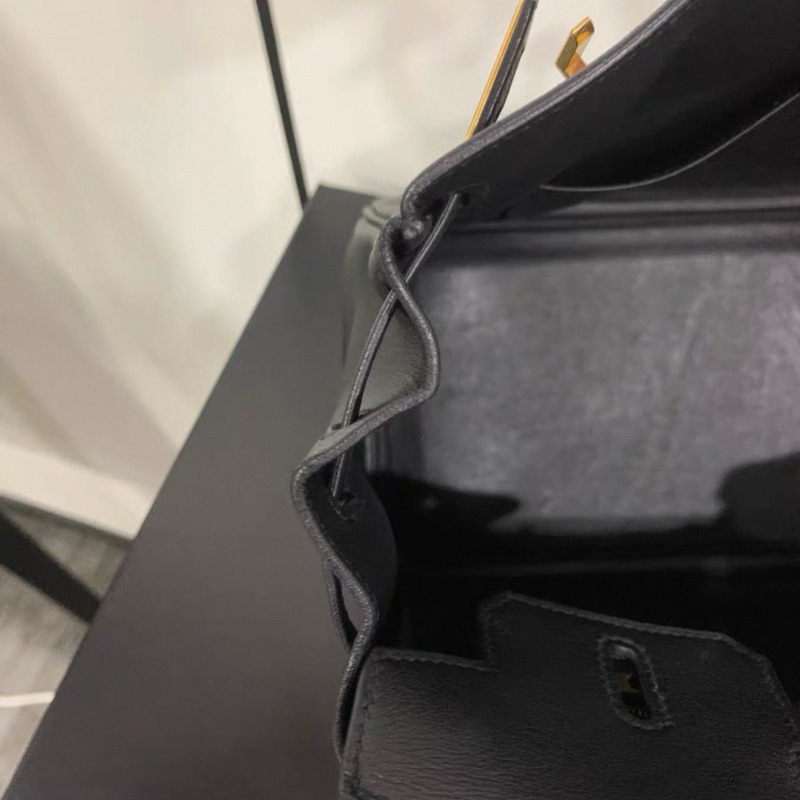 hermes愛馬仕 birkin25 黑金 Swift皮 C刻 有塵袋鎖頭鑰匙-11