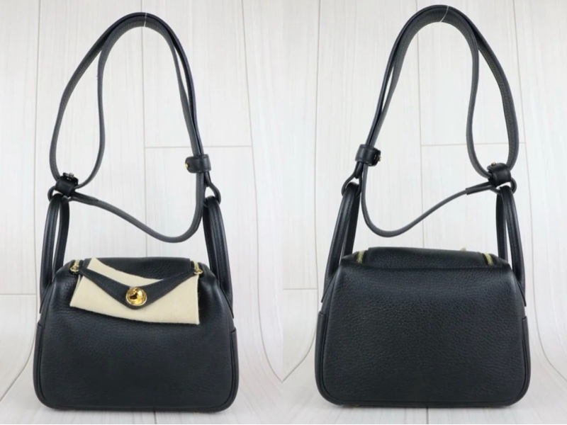 「JL精品代購」98新 Hermes 愛馬仕 mini Lindy 黑金-1