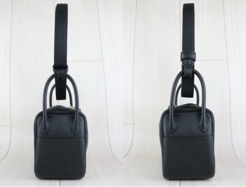 「JL精品代購」98新 Hermes 愛馬仕 mini Lindy 黑金-2
