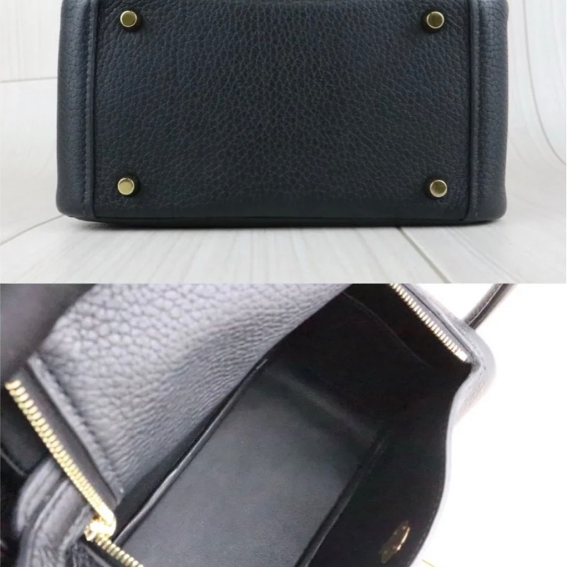 「JL精品代購」98新 Hermes 愛馬仕 mini Lindy 黑金-3
