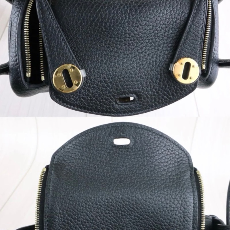 「JL精品代購」98新 Hermes 愛馬仕 mini Lindy 黑金-7