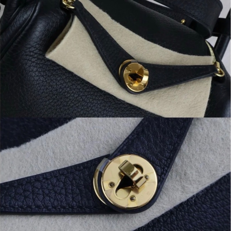 「JL精品代購」98新 Hermes 愛馬仕 mini Lindy 黑金-10