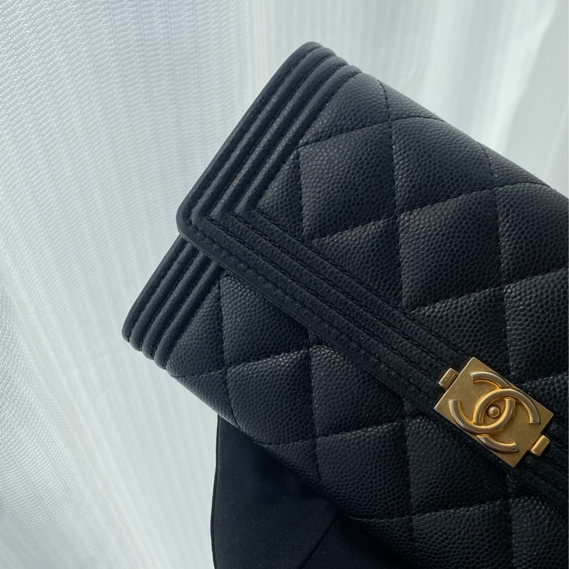 🏷️chanel boy黑金長夾/晶片款-4