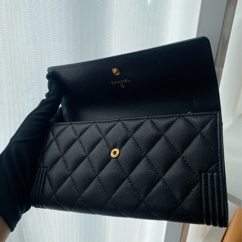 🏷️chanel boy黑金長夾/晶片款-9