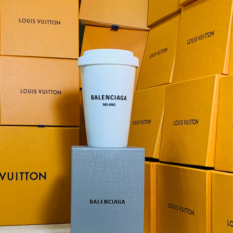 🍺這是可以喝水的杯子 全新全台唯一 Balenciaga 巴黎世家 白黑經典陶瓷杯 水杯 飲料杯-0