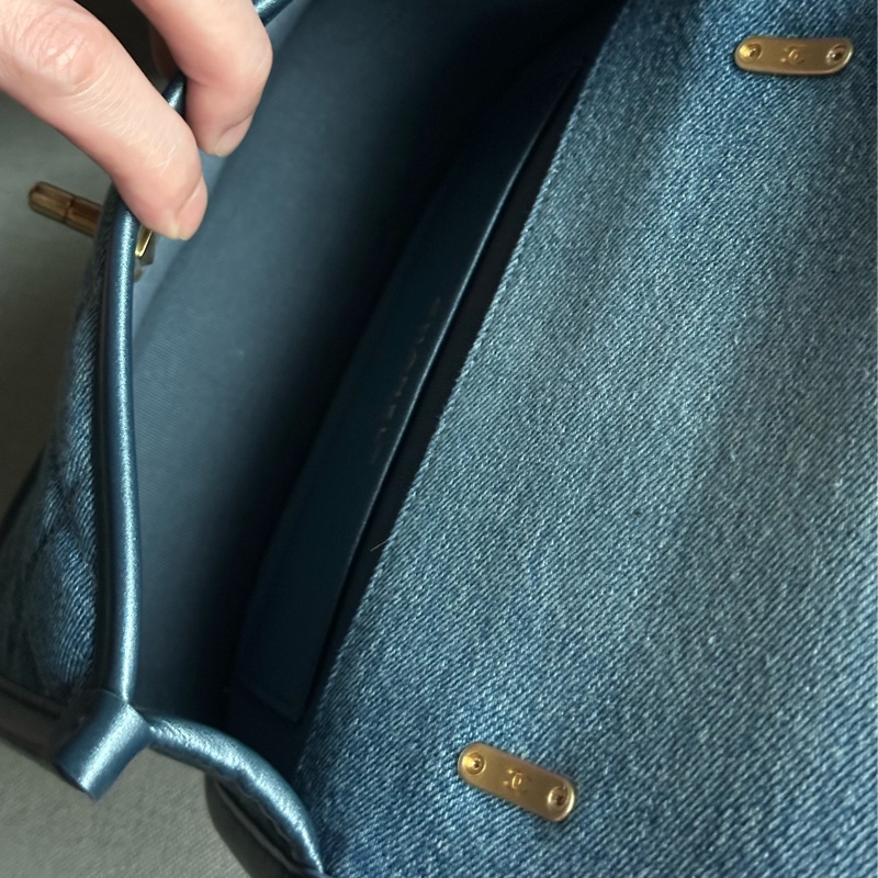 Chanel香奈兒絕美經典24S芯片款 牛仔馬鞍包Message bag手提包 肩背包🩵💙🩵-3
