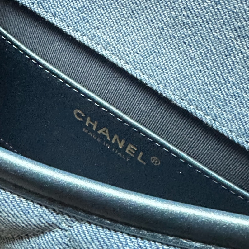 Chanel香奈兒絕美經典24S芯片款 牛仔馬鞍包Message bag手提包 肩背包🩵💙🩵-28