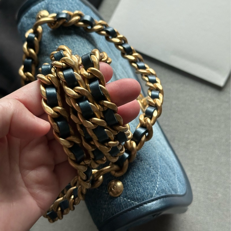 Chanel香奈兒絕美經典24S芯片款 牛仔馬鞍包Message bag手提包 肩背包🩵💙🩵-32