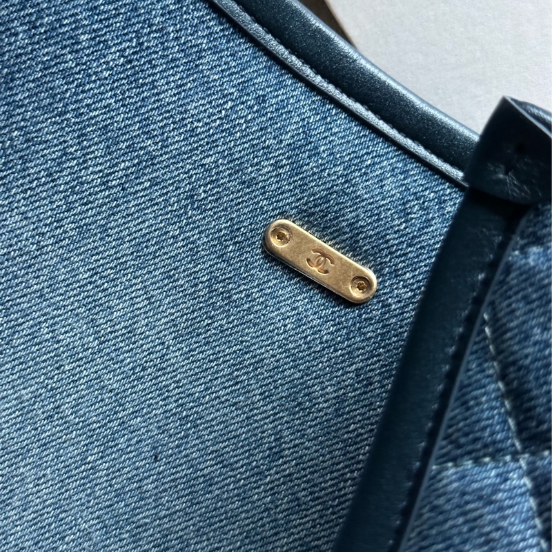 Chanel香奈兒絕美經典24S芯片款 牛仔馬鞍包Message bag手提包 肩背包🩵💙🩵-34