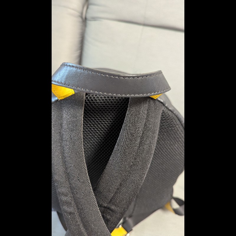 FENDI 男士 Corner Bugs 雙肩包,黑色和向日葵色 (7VZ042-A9ZB-F0R2A)-6