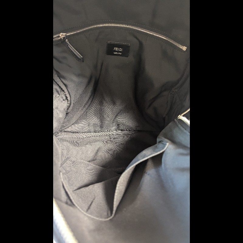 FENDI 男士 Corner Bugs 雙肩包,黑色和向日葵色 (7VZ042-A9ZB-F0R2A)-7