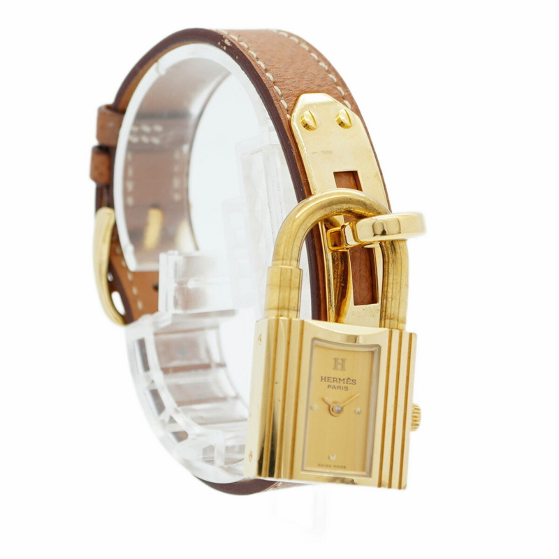 愛馬仕凱莉腕錶，金色錶盤，女士款-3