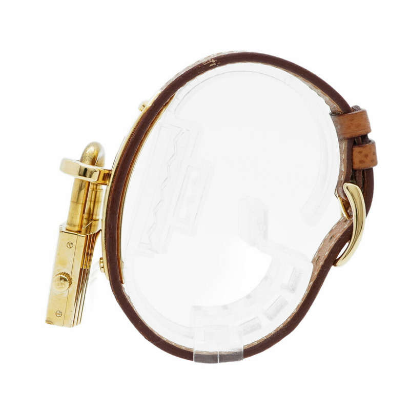 愛馬仕凱莉腕錶，金色錶盤，女士款-9