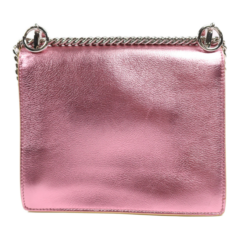 FENDI 牛皮皮革Ken I銀扣鏈帶肩背袋-1