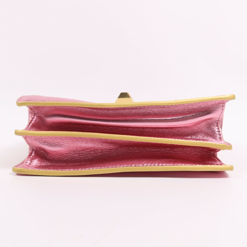 FENDI 牛皮皮革Ken I銀扣鏈帶肩背袋-3