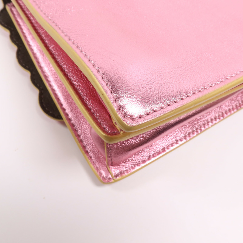 FENDI 牛皮皮革Ken I銀扣鏈帶肩背袋-7