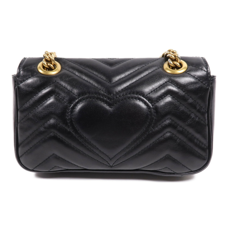 GUCCI 牛皮皮革GG Marmont金扣鏈帶肩背袋-2