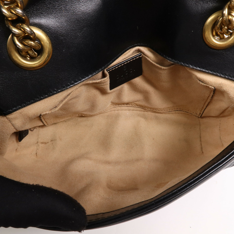 GUCCI 牛皮皮革GG Marmont金扣鏈帶肩背袋-12