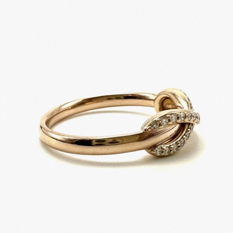 TIFFANY Infinity系列蝴蝶結鑲鑽戒指 52號 98新-3