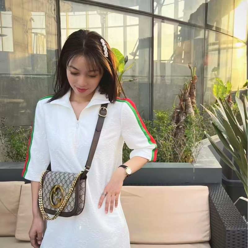 🔥新到：閒置🆕 GUCCI / 古馳Blondie老花Logo金標鏈條皮革，可斜挎可腋下背，尺寸：28✖️16cm 幾千塊拿走-2